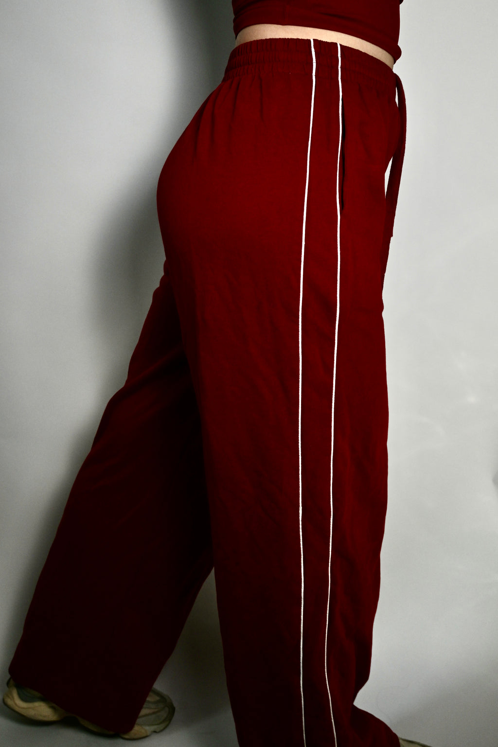 Stripped Wide-leg Track Pants